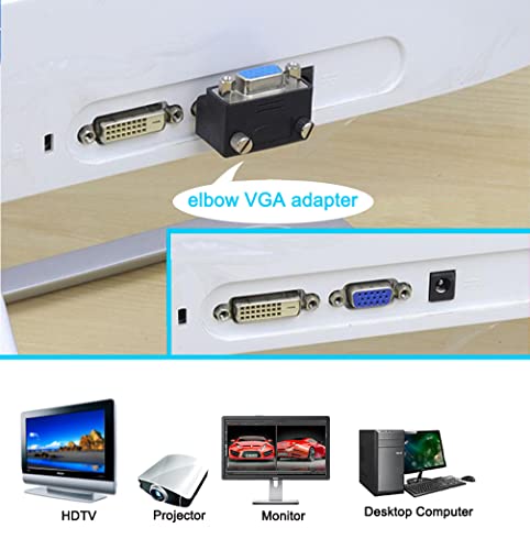 Adaptador VGA ángulo recto 15 pines macho a hembra miniatura 6
