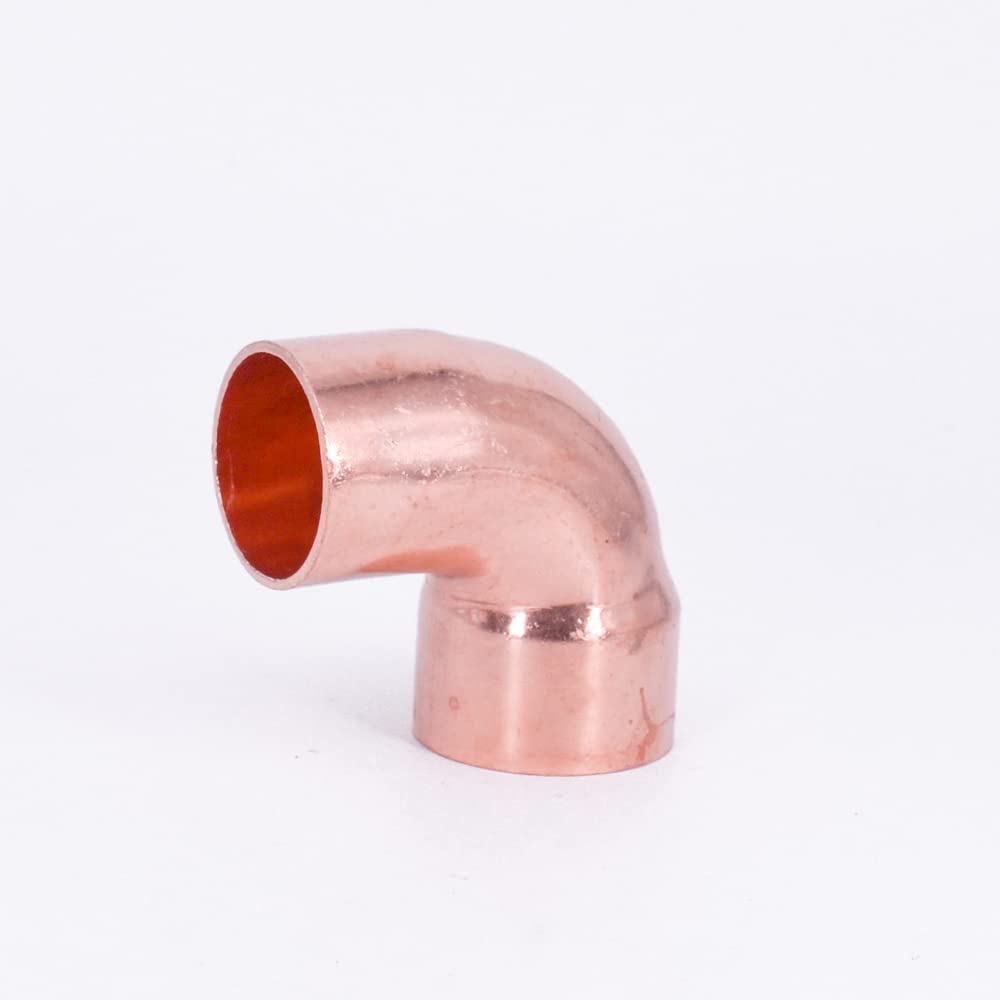 Codo de 90 grados de cobre con extremo macho de 1/2", 5/8", 3/4", 7/8", 1", 16, 19, 22, 28, 35, 42, 54, 67 y 76 mm for aire acondicionado.(76mm Wall 2.0mm)