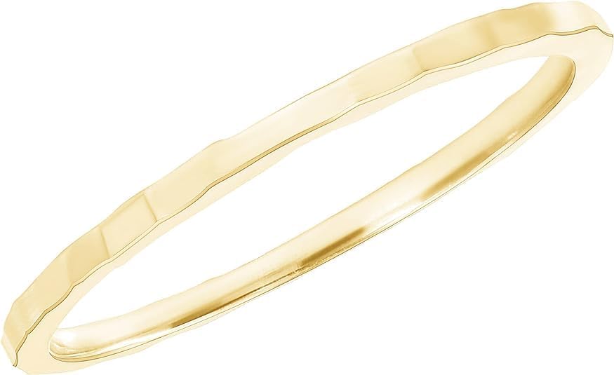 Wedding Bands for Couples Dainty 10k Solid Yellow, White & Rose Gold Rings, 1mm Thin, Stackable Wedding Bands for Women, Sizes 4–12, Tarnish Free Gold Rings, Gold Band Ring2