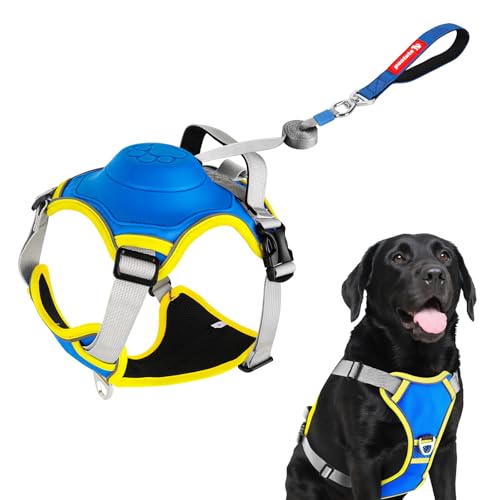 paatata No Pull Dog Harness, 2 in 1 Retractable Harness with Auto-Lock, Reflective Breathable Mesh...