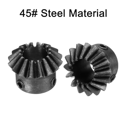 Image of uxcell 4pcs Bevel Gear 1.5 Module 1:1 Reduction Rate 16T 12mm Hole Dia Bevel Pinion Gear, 90 Degree Steering Gear for Hardware Mechanical Rotation