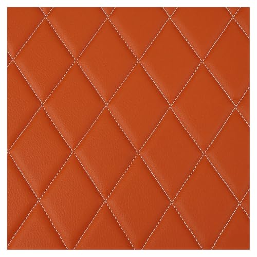 Tissu de rembourrage similicuir matelassé orange pour réparer chaises