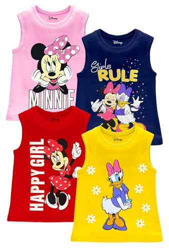 Image of Kuchipoo Disney Girls Sleeveless Regular Fit Cotton T-Shirt