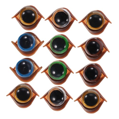 HOMSFOU 100 Sets Plastic Craft Eyes 12mm Safety Doll Eyes for Crochet Toys Easy Attach Washers for Sewing Projects