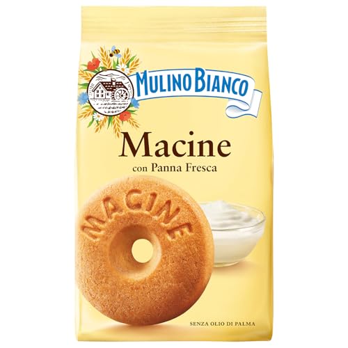 Mulino Bianco Macine 12.35oz (350g) – Authentic Italian Breakfast Biscuits with Fresh Cream – Perfect for Coffee, Tea, or Milk – Made with Natural Ingredients and No Palm Oil