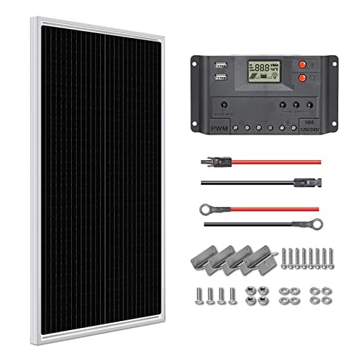 WEIZE 200 Watt 12 Volt Monocrystalline Solar Panel, 2 Pack of 12V 100W High-Efficiency Monocrystalline PV Module for Home, Camping, Boat, Caravan, RV, and Other Off-Grid Applications