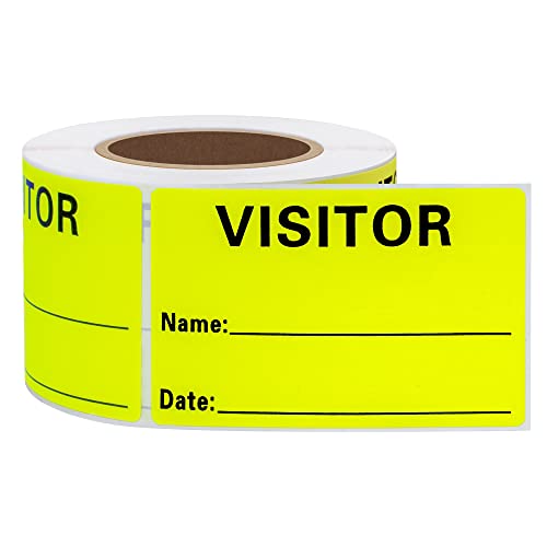 Aleplay Visitor Pass Stickers Name Identification Tag Labels Writable 2×3 Inch Fluorescent, 2 Rolls Per Color, 10 Rolls Total 3000 Stickers by aleplay - Image 5