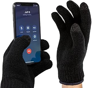 BluBell Touch Screen Unisex Winter Gloves - Windproof Knitted Thermal Gloves with Warm Lining for Men, Women Cycling, Running, Skiing, Driving, Phone Texting Outdoor Activities