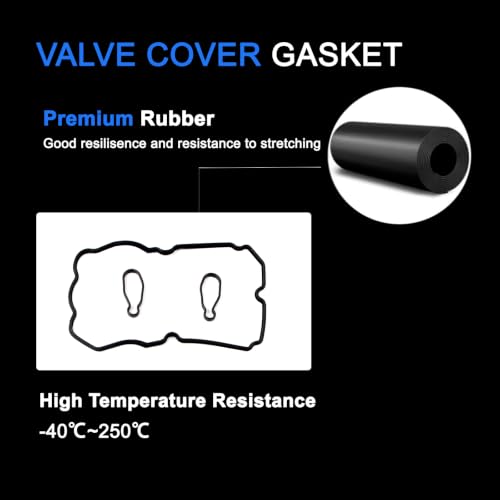 Image of AUCERAMIC VS50620R Valve Cover Gasket Set Fit for 2004-2020 Saab 9-2X Subaru Baja Forester Impreza Legacy Outback WRX STi 2.5L H4 2458cc Replace# 13270AA190, 13272AA140