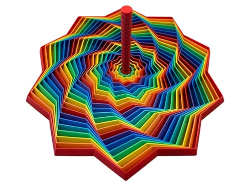Image of Expanded Sensory Fidget Star with Handle - Visually Captivating and Satisfyingly Noisy! (True Rainbow, Giant)