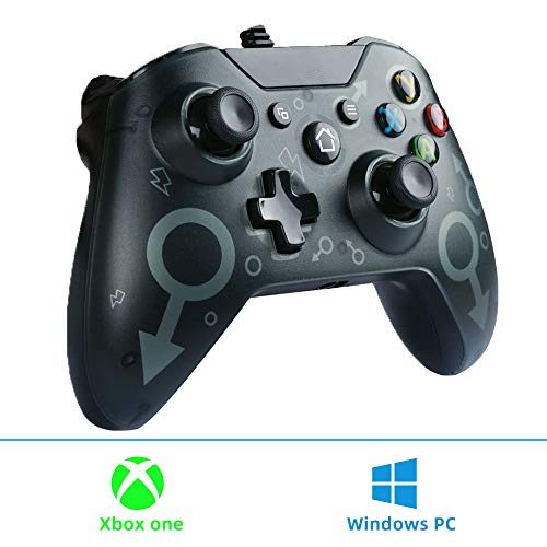 Zamia Wired Controller for Xbox One, USB Wired Gamepad Game Controller for Xbox One/One S/One X/One Elite/Windows 7/8/10, Ergonomic Design, Portable Dual Vibration Gaming Joypad(Gray)