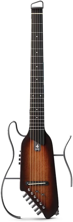 Electric Guitars Beginner Kit Guitar for Travel - Portable Ultra-Light and Quiet Performance Headless Acoustic-Electric Guitar, Mahogany Body with Removable Frames, Gig Bag, and Accessories Sunburst