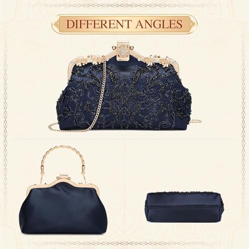 Image of UBORSE 1920s Vintage Clutch Purse Beaded Evening Bag for Women Formal Bridal Sequin Handbag Clutch for Wedding /Prom /Cocktail | 1920s