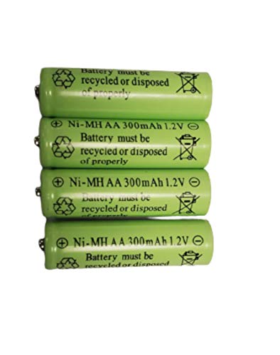 Lot de 4 piles AA rechargeables à énergie solaire 300 mAh 1,2 V NI-MH pour lampes de jardin