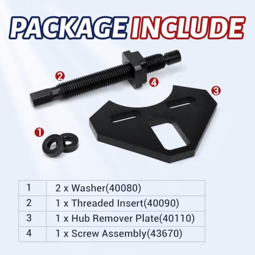 40100 Hub Removal Tool Kit for Most 5 6 8 Lug Hub Assemblies on Cars Trucks - Image 5