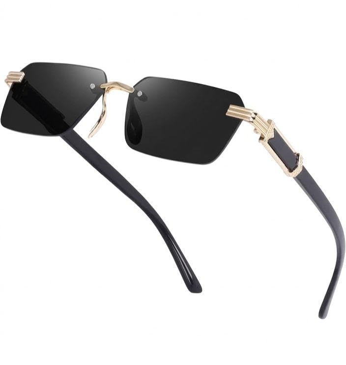Rectangle Rimless Sunglasses for Women & Men, Retro Frameless UV400 Tinted Lens Sun Glasses, Vintage Square Fashion Eyewear for Driving, Beach, Travel & Daily Wear-image-39