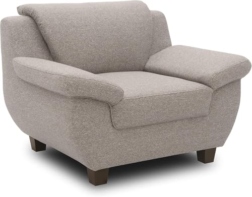 DOMO. collection Panama Sessel, Polstersessel, Einzelsessel, Sofa Garnitur, 3-2-1, Taupe, 108 cm