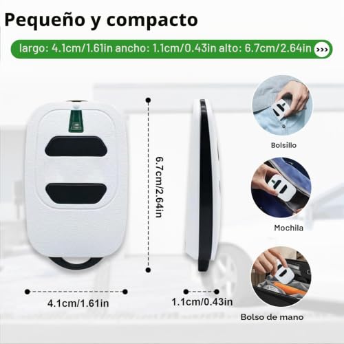 Mando para garaje DEA GTI2 de repuesto: Pack de 2 llaveros de control remoto 433,92 MHz 4