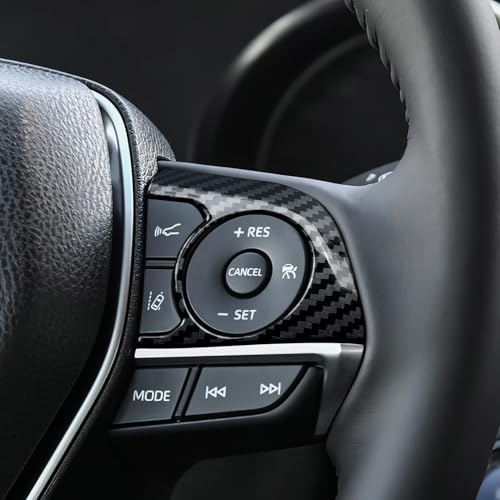 Image of 3PCS Car Trim Carbon Color ABS Sticker Decal Compatible with Toyota Camry XV70 2018-2024 Avalon XX50 2019-2022 Interior Accessories