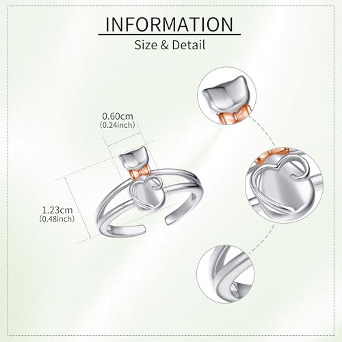 Bague chat en argent réglable : ajustement parfait sans mesure - 4