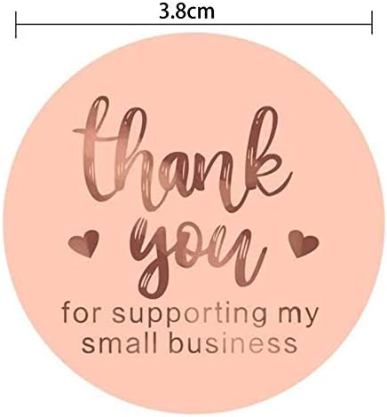 WIFUN 500 Pcs Thank You Stickers, 1.5 Inch Self-Adhesive Round Stickers Kraft Baking Stickers for DIY Baking Wedding Party Decor