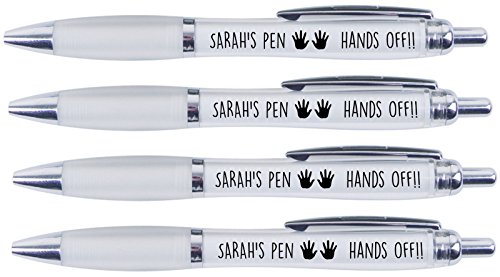 Sarah'S Pen Hands Off!!, 4 Printed Pens For Sarah