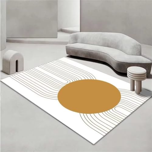 Tapis de salon lavable à motif à rayures françaises grand format