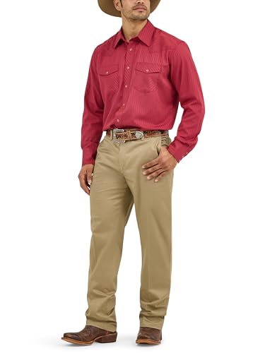 Wrangler Herren Sport Western Two Pocket Langarm Snap Shirt, Wein, Klein – Ansicht 4