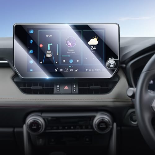 Lamicall トヨタ RAV4 50系専用 ナビ保護ガラスフィルム 10.5インチ 1:1高精度カット 高透過率 9H強化ガラス フィルム 傷防止 高感度タッチ 撥水撥油 液晶保護フィルム 耐衝撃 反射防止 画面保護シート 自己吸着 貼付け簡単 スクリーン プロテクター カーナビ アクセサリー