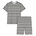 my the orders placed Lounge Sets For Women 2 Piece Trendy Stripes Casual Comfy Athletic Set Fashion Oversized Tshirts Biker Short 2025 hiking outfit women Black S