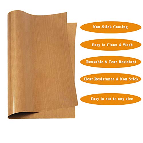 3 Pack PTFE Teflon Sheet 16 x 20" and 3 Rolls 10mm X 33m Heat Resistant Sublimation Tape for Heat Press Transfer Non Stick Paper Reusable Heat Resistant Craft Mat,Protects Iron,for Heat Press Machines - Thumbnail 6