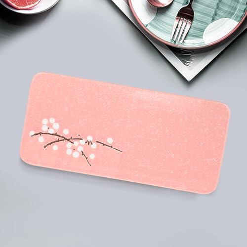 Plato rectangular de cerámica rosa Sosoport miniatura 7