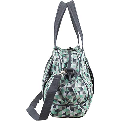 Fuel Sport Carryall Duffel For Gym, Travel or Weekend get-away, Mint Diamond Crystal Print/Gray Trim3