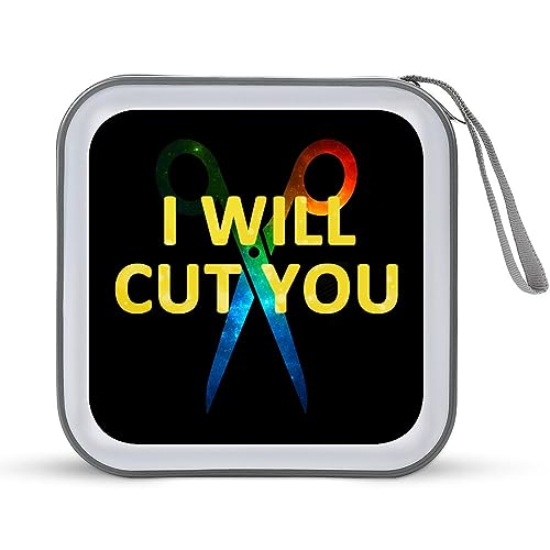 Hairdresser I Will Cut You divertente porta CD con 40 capacità custodia protettiva per DVD per da auto casa viaggio