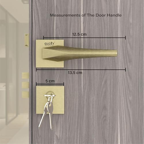 Image of GLOXY Brass Door Locks for Bathroom Door Lock, Balcony Store Room Keyless Pull Handle Set with Brass Baby Latch for Home, Office, Hotel | Antique Finish (2 Years Warranty, Pack of 1)