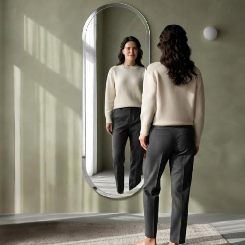 Image of Creative Arts n Frames 5mm Full Length Long Beveled Smooth Edges Frameless Rectangular Wall Mount HD Mirror Home Decor Items (18X60 inch Capsule HD Mirror)