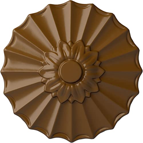 Image of Ekena Millwork 9 inchOD x 1 3 /8 inchP Shakuras Ceiling Medallion Fits Canopies up to 1 3 /8 inch Ceiling Medallion, Smokey Topaz