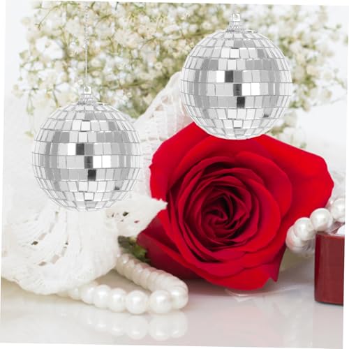 STOBAZA - 6 piezas de adornos colgantes de bola espejada reflectante, estilo vintage, para fiestas, bodas y celebraciones; acabado espejo para un ambiente festivo miniatura 6