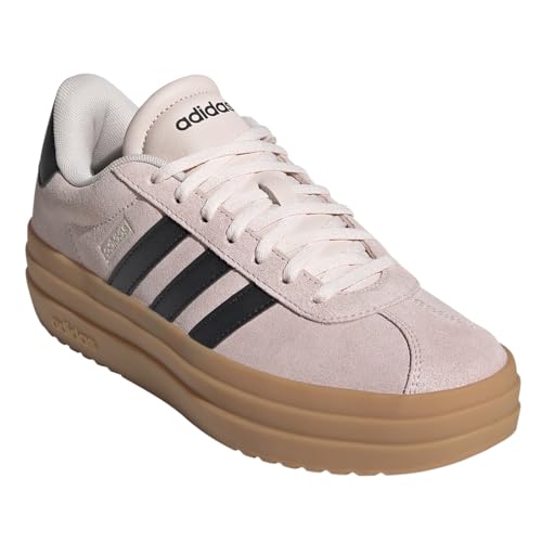 Image of adidas Womens Vl Court Bold Lace Up Sneakers Shoes Casual - Pink