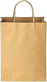 50 كيس ورق كرافت بني متوسط الحجم بطول 22 سم × ارتفاع 32 سم × عرض 11 سم، بني, بني, 22cm length×32cm height×11cm wide, حقيبة كبيرة توتس من القماش والشاطئ