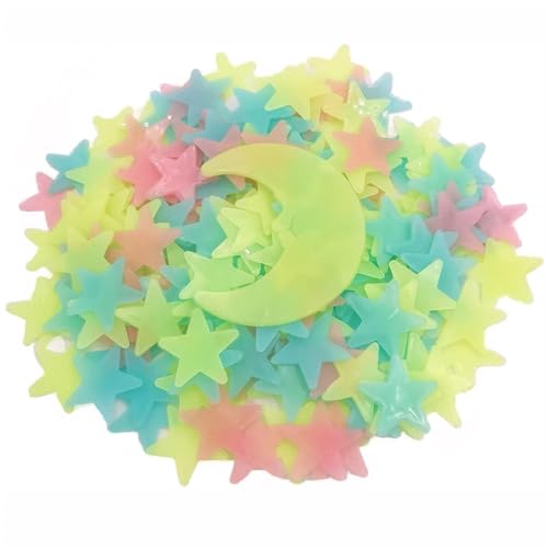 Stickers de Estrellas y Luna que Brillan en la Oscuridad PVC