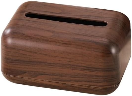 Walnut Imitation Wood Grain Chinese Tissue Box for Living Room Dining Table Office Desk High End Antique Storage