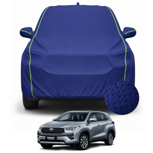 Image of Pivalo Premium Car Cover for Innova Hycross 100% Waterproof All Weather Protection Dustproof 3 Layer PP & Soft Cotton Inner Lining Fabric Tripple Stitched Secure Fit Full Body Cover (Tiebond Blue)