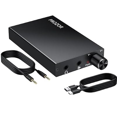 PROZOR Headphone Amplifier - 16-300Ω Portable Headphone Amp with Two-Stage Gain Switch Rechargeable Headphone Amplifiers 3.5mm AUX Input/Output Aluminum Housing for MP3/MP4/ Phones/Computers etc