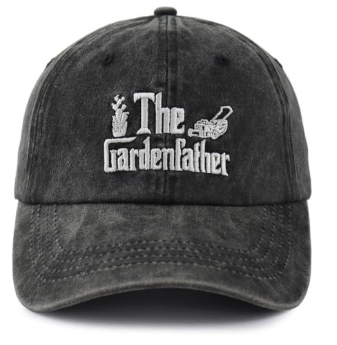 Gardening Gifts for Men Gardenfather Hat Garden Baseball Cap Fathers Day Christmas Retirement Birthday Gifts for Papa Dad Grandpa Husband Gardener Black