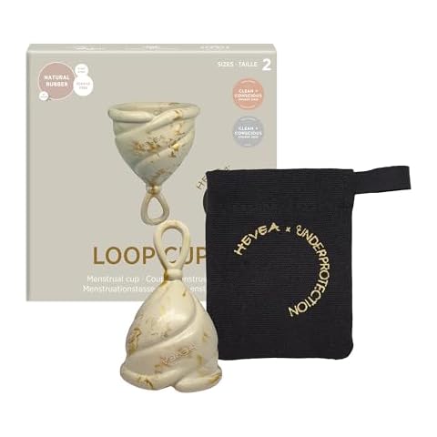 Hevea Loop Menstrual Cup Single-Pack Size 2 (Golden Sand), Made from 100% Natural Rubber - Softest Period Cup - Wear for up to 12 Hours Cover