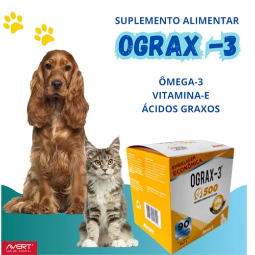 Ograx-3 500 Suplemento Para Cães e Gatos 90 Cápsulas 65,7g