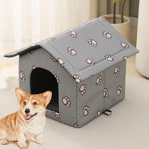 Teksome Hundehöhle kleine Hunde, Katzenhöhle große Katzen, Hundehaus drinnen Indoor, Hundehütte Stoff, Katzenhaus Winterfest, Kuschelhöhle Hund, Schlafhaus Haustierhaus zuhause, S/M