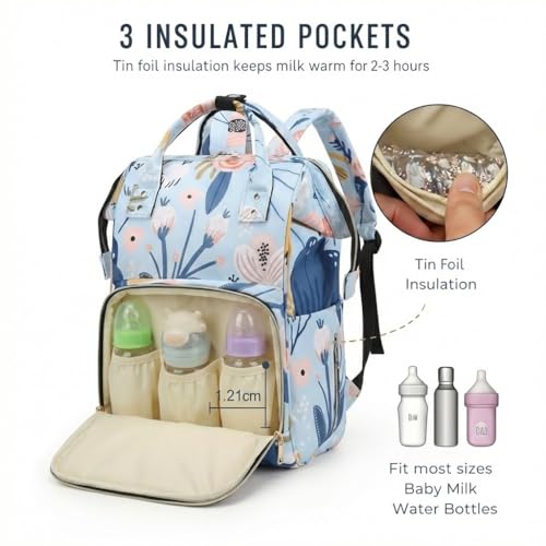 Image of ShopyVid Babies Diaper Bag for Mothers | Maternity Bag for Travel | New Born Baby Diaper Bag for Mother, Multi Compartments, Insulated Bottle Pockets (Waterproof, 17 litres)