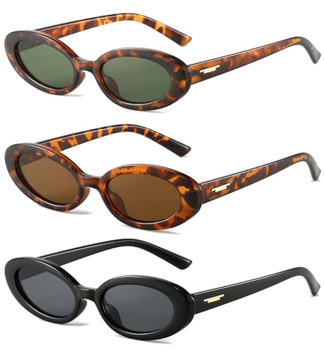 NULOOQ Retro Tiny Oval Sunglasses for Women 90s Vintage Shades Small Face Narrow Style